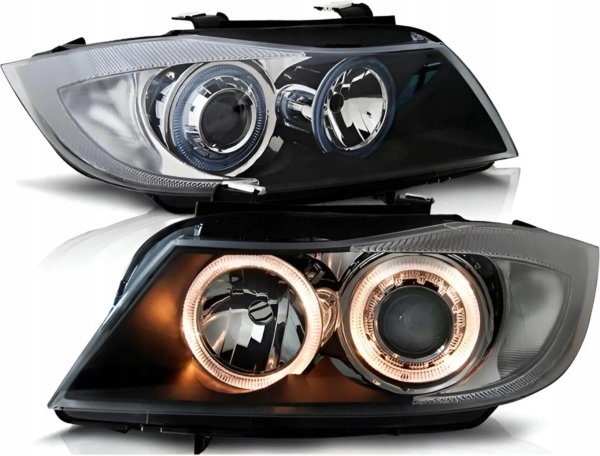 Angel Eyes Scheinwerfer für BMW E90 E91 05-08 schwarz DEPO