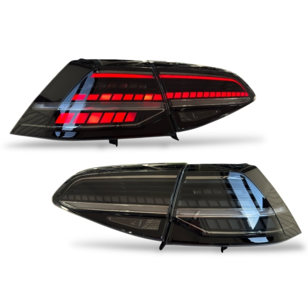 LED Rückleuchten für VW Golf 7 2013-2017 STARTANIMATION dynamischer LED Blinker schwarz V2 LIMITED