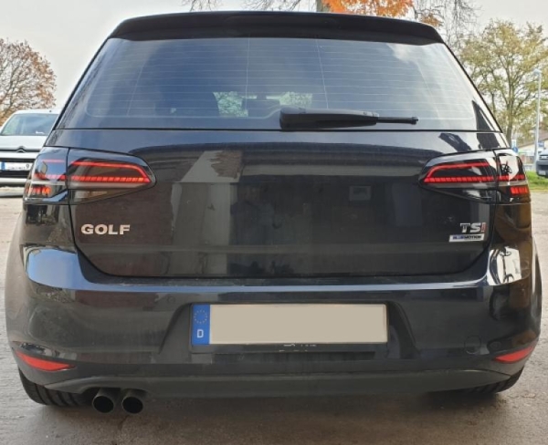 LED Rückleuchten für VW Golf 7 2013-2017 STARTANIMATION dynamischer LED Blinker schwarz V2 LIMITED