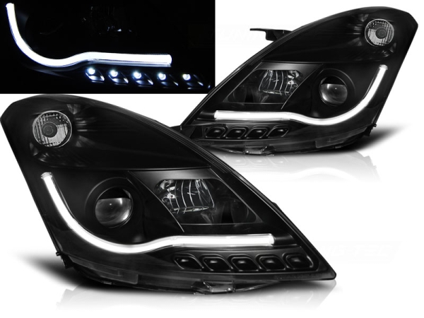 Tagfahrlicht-Optik Scheinwerfer für Suzuki Swift FZ NZ 2010-2016 schwarz