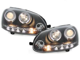 LED Angel Eyes Scheinwerfer für VW Golf V 03-09 schwarz Sonar ohne el. LWR