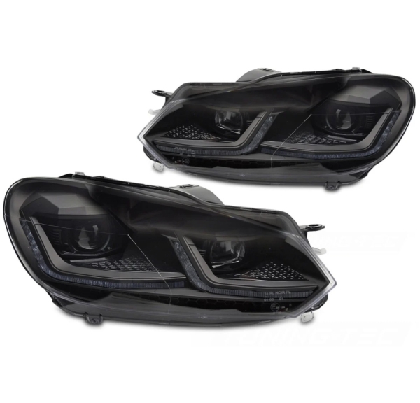 Led Scheinwerfer passend für VW Golf 6 08-12 schwarz sequentieller Blinker