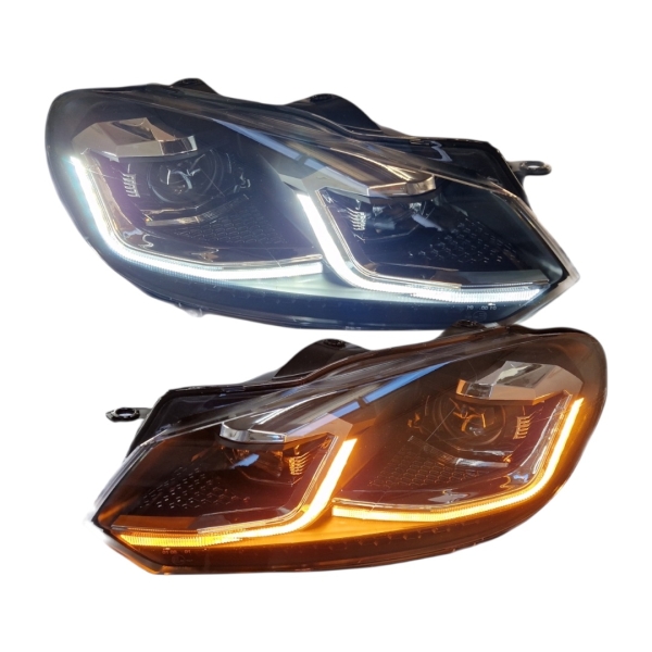 Led Scheinwerfer passend für VW Golf 6 08-12 schwarz sequentieller Blinker