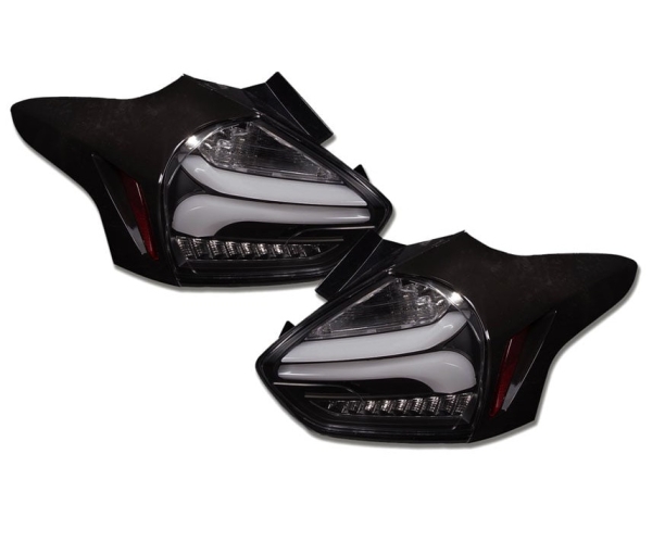 LED Rückleuchten für Ford Focus MK3 Facelift 09/2014+ schwarz smoke dynamischer Blinker Sonar