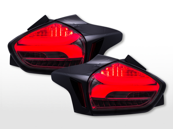 LED Rückleuchten für Ford Focus MK3 Facelift 09/2014+ schwarz smoke dynamischer Blinker Sonar