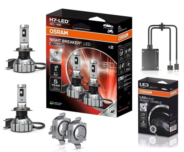 OSRAM NIGHT BREAKER H7 LED 330% Set für Mercedes W169 08-12 SC01 DA03