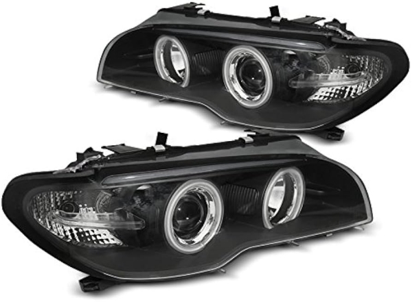 Led Angel Eyes Xenon-Scheinwerfer für BMW E46 Coupe und Cabrio 03-06 schwarz S