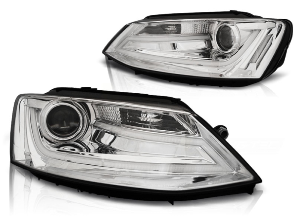 LED Lightbar Scheinwerfer für VW Jetta VI 11-14 chrom
