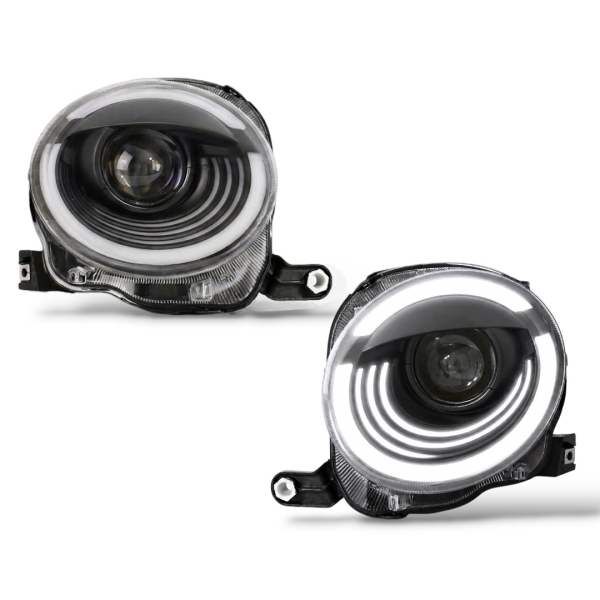 Voll-Led Scheinwerfer für Fiat 500 07-24 Led-Tagfahrlicht Led-Blinker schwarz für Xenon