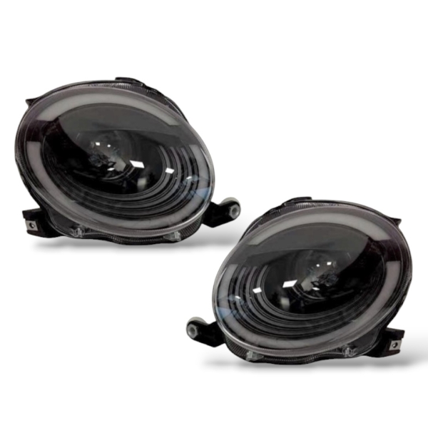 Voll-Led Scheinwerfer für Fiat 500 07-24 Led-Tagfahrlicht Led-Blinker schwarz für Xenon