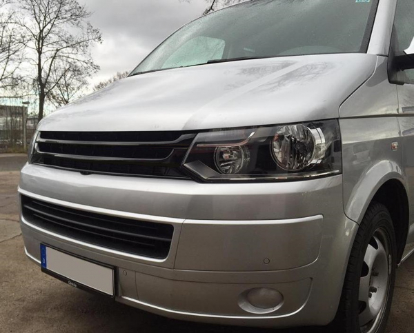 B-Ware ABS Kunststoff Frontgrill Kühlergrill schwarz ohne Emblem für VW T5 2009-2015 Facelift