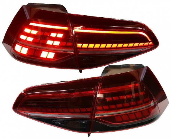 LED Rückleuchten für VW Golf 7 2013-2019 dynamischer LED Blinker rot smoke VL