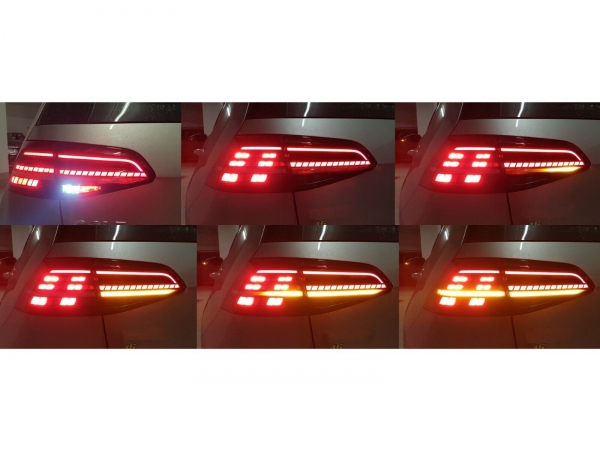 LED Rückleuchten für VW Golf 7 2013-2019 dynamischer LED Blinker rot smoke VL