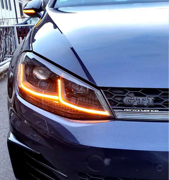 Voll Led Scheinwerfer für VW Golf 7 Facelift 17-20 schwarz mit dynamischem Led Blinker