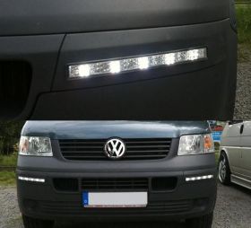 LED Tagfahrlicht für VW T5 Transporter 03-09 chrom Tagfahrleuchten