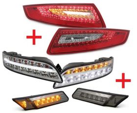 LED Rückleuchten für Porsche 911 997 + LED Tagfahrlicht Blinker Nebelscheinwerfer Standlicht Seitenblinker smoke