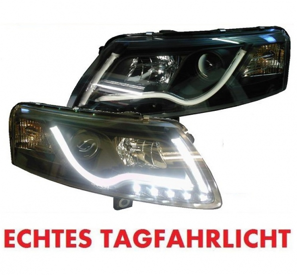 XENON Lightbar Scheinwerfer für AUDI A6 4F 04-08 TAGFAHRLICHT schwarz
