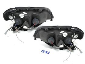 LED Angel Eyes Scheinwerfer für BMW X5 99-03 E53 schwarz Sonar