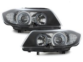 Angel Eyes Scheinwerfer für BMW E90 E91 05-08 LED Blinker schwarz