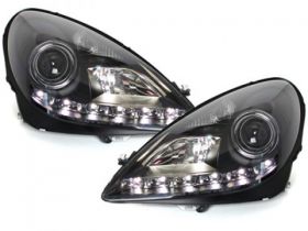 LED TAGFAHRLICHT Scheinwerfer schwarz für MERCEDES SLK R171 04-11
