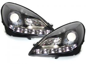 LED TAGFAHRLICHT Scheinwerfer schwarz für MERCEDES SLK R171 04-11