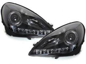 LED TAGFAHRLICHT Scheinwerfer schwarz für MERCEDES SLK R171 04-11