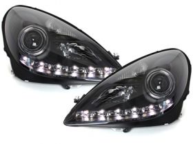 LED TAGFAHRLICHT Xenon Scheinwerfer schwarz für MERCEDES BENZ SLK R171 04-11