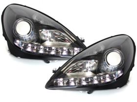 LED TAGFAHRLICHT Xenon Scheinwerfer schwarz für MERCEDES BENZ SLK R171 04-11