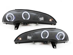 Scheinwerfer für Opel Tigra 94-00 2 Led Standlichtringe schwarz