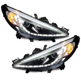 LED TAGFAHRLICHT Scheinwerfer für Peugeot 207 06+ black schwarz