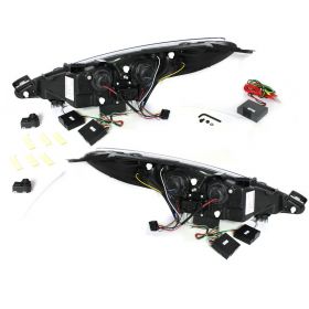 LED TAGFAHRLICHT Scheinwerfer für Peugeot 207 06+ black schwarz