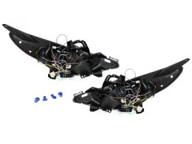 LED Angel Eyes Scheinwerfer für Peugeot 207 06+ chrom