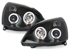 Scheinwerfer für Renault Clio MK3 01-05 CCFL Standlichtringe schwarz