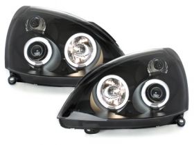 Scheinwerfer für Renault Clio MK3 01-05 CCFL Standlichtringe schwarz