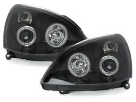 Scheinwerfer für Renault Clio MK3 01-05 CCFL Standlichtringe schwarz