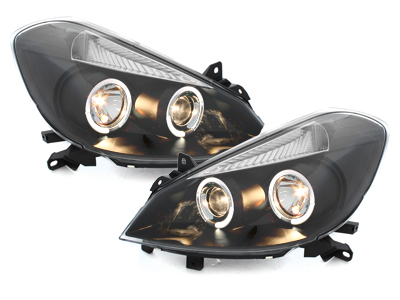 Scheinwerfer für Renault Clio MK3 05+ Led Standlichtringe schwarz