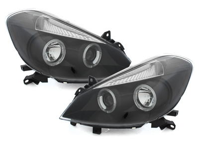 Scheinwerfer für Renault Clio MK3 05+ Led Standlichtringe schwarz