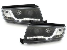Tagfahrlicht-Optik Scheinwerfer für Skoda Fabia 6Y 99-07 schwarz