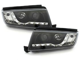 Tagfahrlicht-Optik Scheinwerfer für Skoda Fabia 6Y 99-07 schwarz