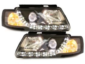 Tagfahrlicht-Optik Scheinwerfer für VW Passat 3B 96-00 schwarz