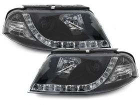 Scheinwerfer für VW Passat 3BG 00-04 Tagfahrlicht-Optik schwarz Sonar