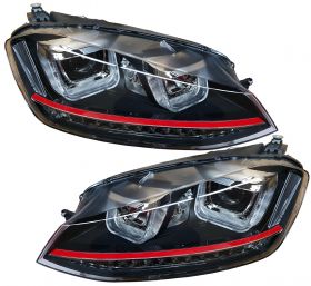 LED TAGFAHRLICHT Scheinwerfer für VW Golf 7 12-17 dynamischer LED-Blinker rot