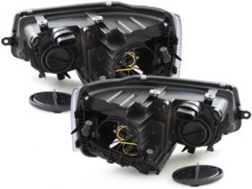 LED Tagfahrlicht Scheinwerfer für VW T5 Facelift 09-15 schwarz + OSRAM