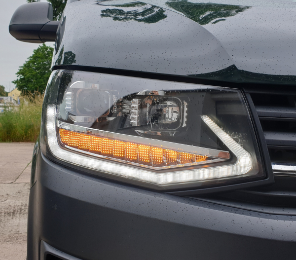 Scheinwerfer für VW T6 15-19 Led Tagfahrlicht dynamischer Blinker schwarz V1