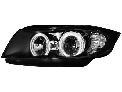 Angel Eyes Scheinwerfer für BMW E90 E91 05-08 LED Blinker schwarz