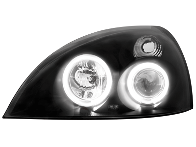 Scheinwerfer für Renault Clio MK3 01-05 CCFL Standlichtringe schwarz