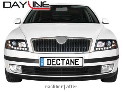 Tagfahrlicht-Optik Xenon-Scheinwerfer für Skoda Octavia 1Z -09 black