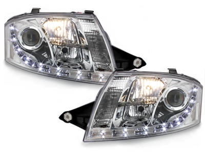 Led Tagfahrlicht Scheinwerfer für Audi TT 8N 98-05 chrom mit 12 Pins