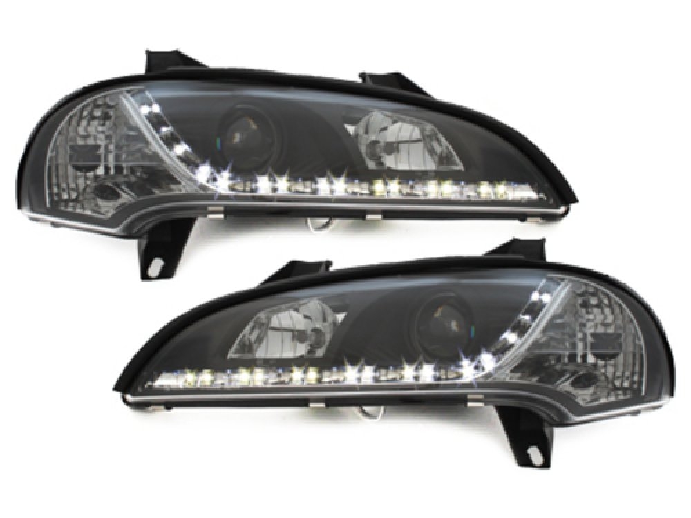Scheinwerfer für Opel Tigra A 94-00 Led-Tagfahrlicht-Optik schwarz