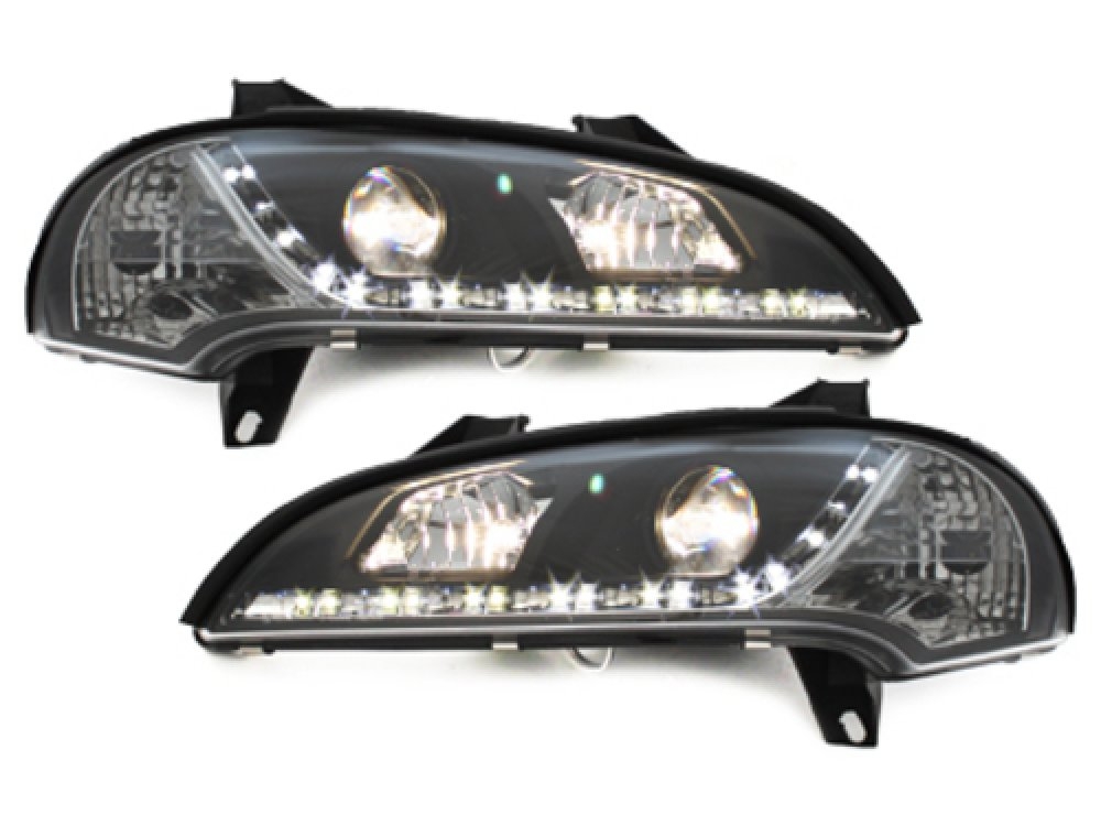 Scheinwerfer für Opel Tigra A 94-00 Led-Tagfahrlicht-Optik schwarz
